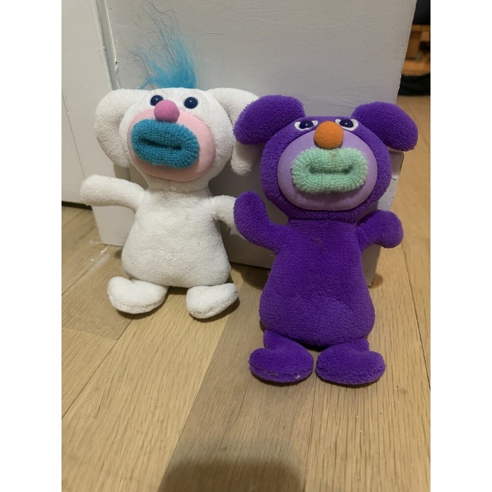 Fisher Price SING-A-MA-JIG Plush Purple & White Lot of 2 **NOT WORKING**